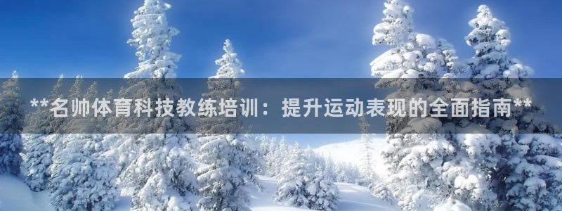 尊龙凯时为什么不封：**名帅体育科技教练培训：提升运